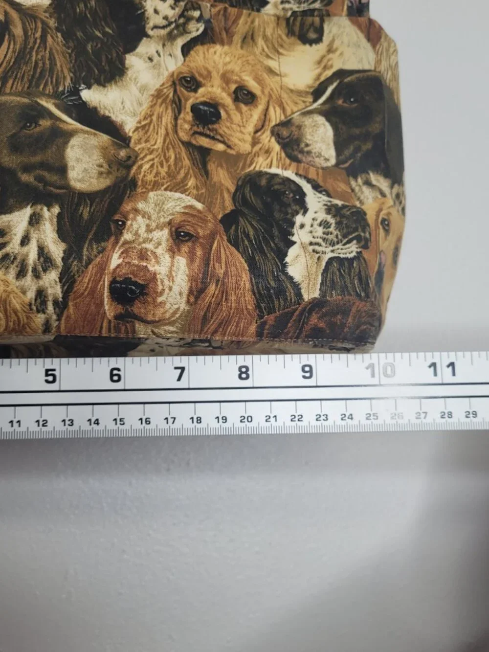 Realistic all over dog print tote cute funky unique lots of pockets